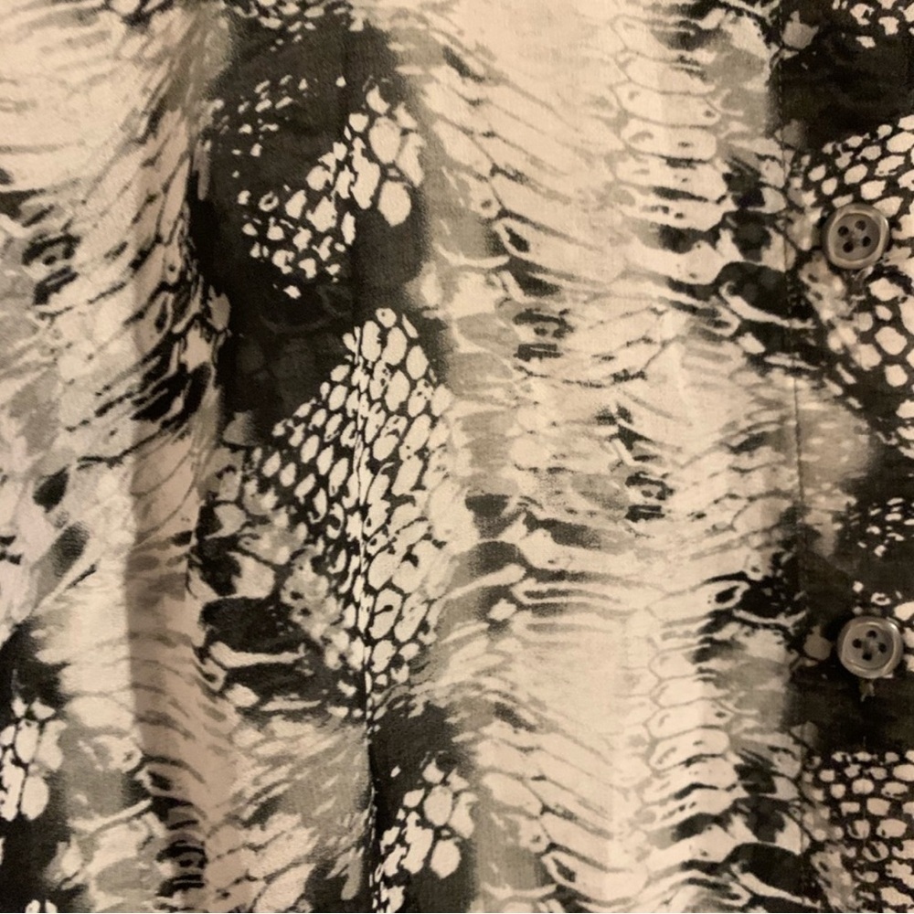 Cabi Snake Skin Print Sheer Button Up Top Python - Picture 3 of 6